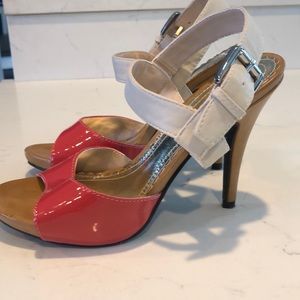 Madeline coral and cream shoes